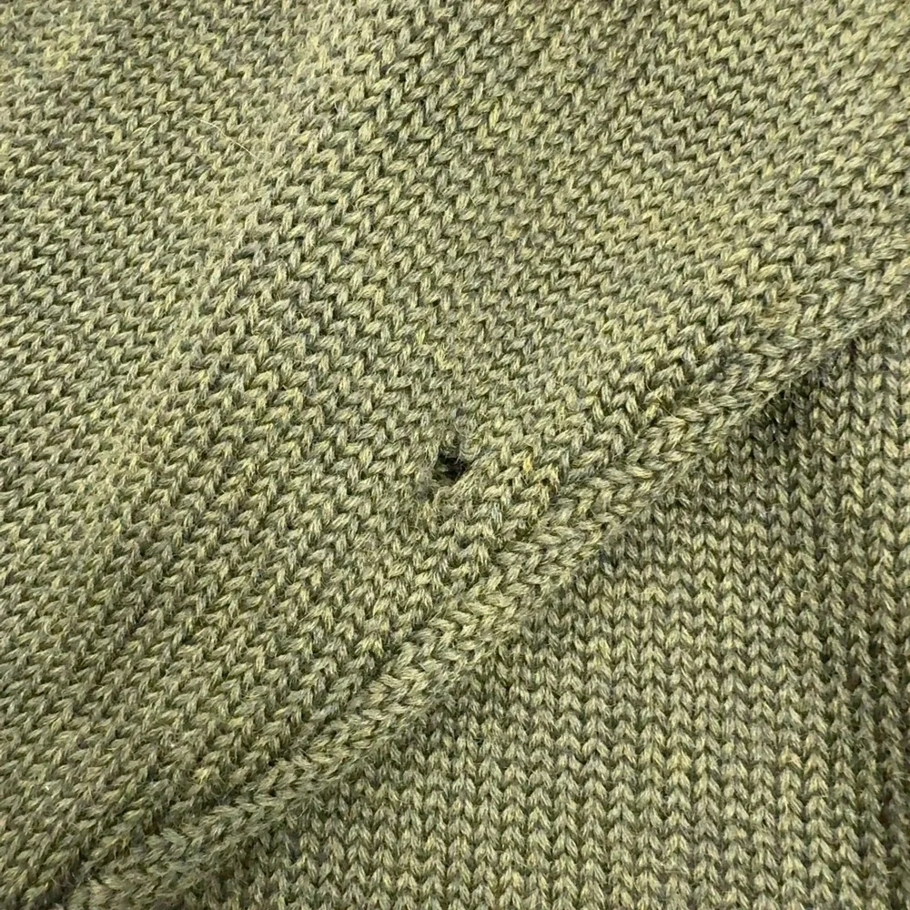 Vintage J Crew Sweater Mens XL Green Cotton V Neck Knit Preppy Classic